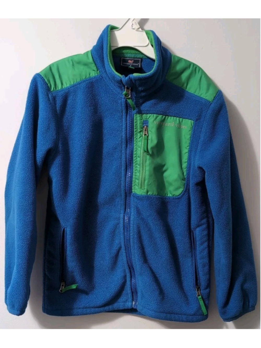 Vineyard Vines Fleece Jacket Full Zip Blue Green Kids 7